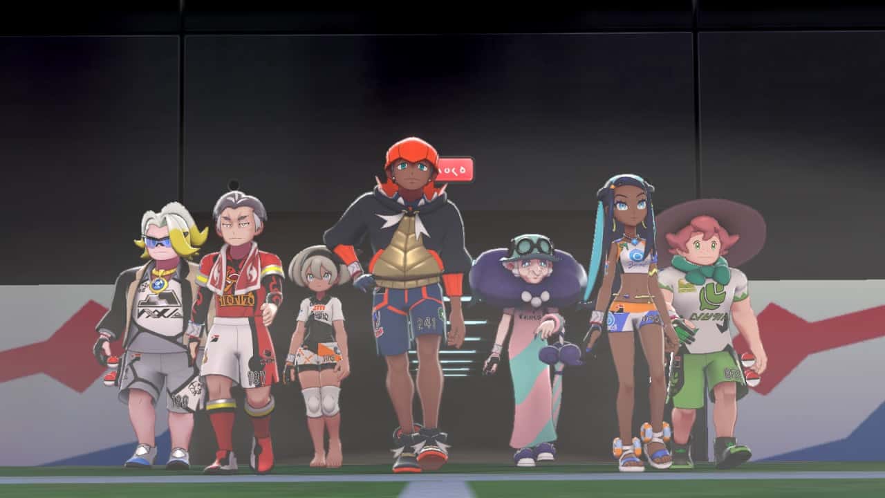 Galar's gym leaders lined up together
